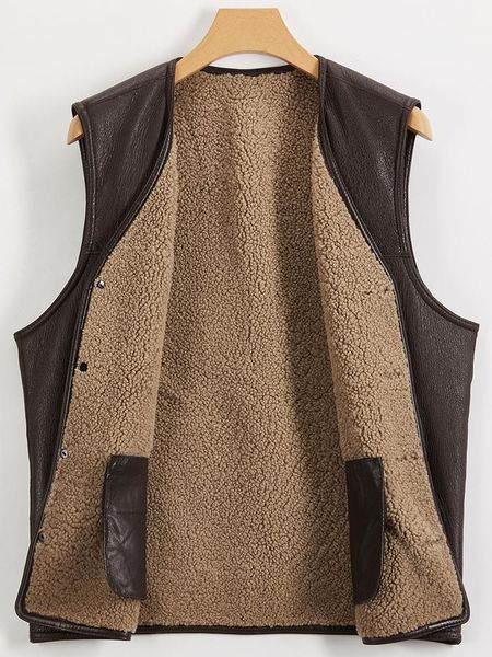 

100%wool weskit for men's fur integrated waistcoat sheepskin shearing vest1, Black;white