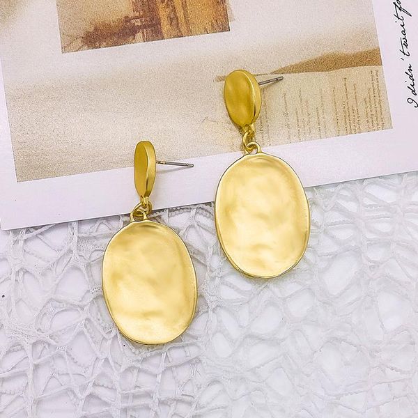 

2021 Women's Earrings Simple Geometric Round Earrings Fashion Irregular Ear Hook Alloy Circle Fashion Ear Jewelry New, Silver