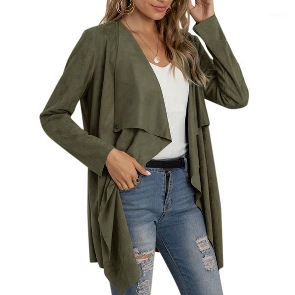 

women's jackets vicabo cardigans for women coats lapel open front jacket fashion solid longline long sleeve ladies winter coat irregula, Black;brown