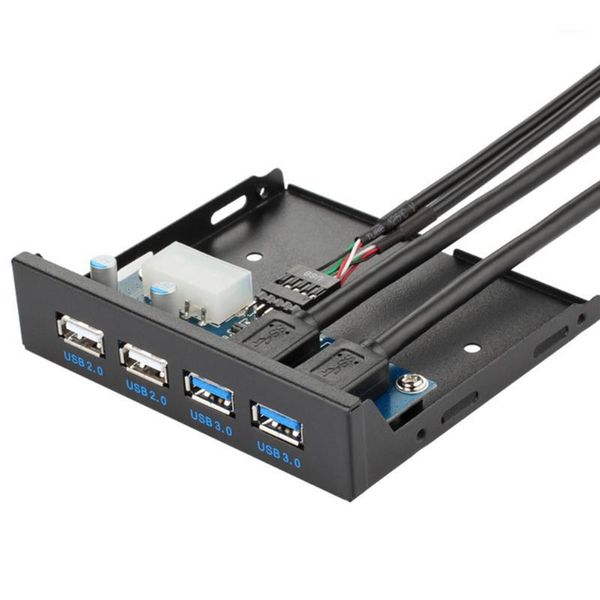 

front panel 4 ports usb adapter hub plug play fast 60cm cable computer accessories professional deskfloppy bay expansion1
