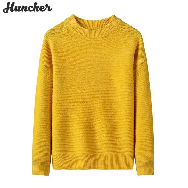 

men's sweaters huncher mens knitted sweater men 2021 autumn winter oversized pullover korean fashion vintage jumpers yellow for, White;black