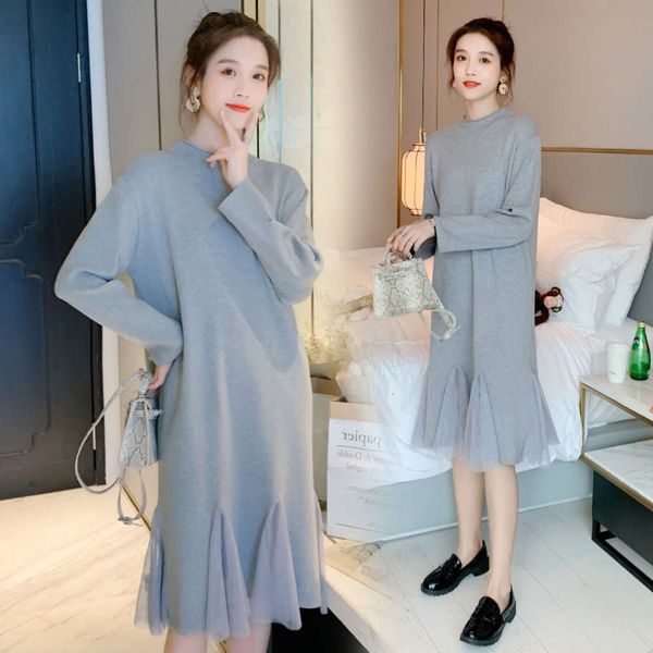 

core autumn spun new yarn medium length fishtail skirt materni sweater 6058, White