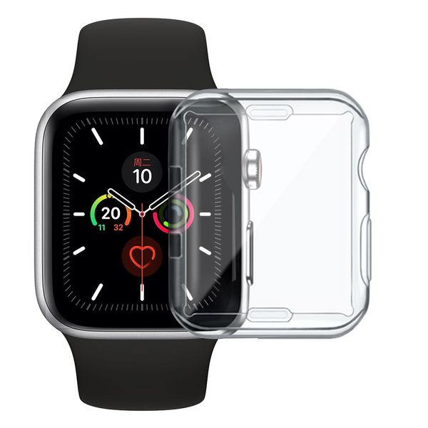Прозрачный чехол для Apple Watch Series 1 2 3 4 5 6 SE 7 Screen Protector для IWATCH 38 / 40/41/42/44 / 45 мм TPU прозрачная крышка