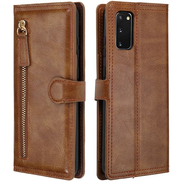 

zipper leather phone case for iphone12 xs max 11 7 8 plus wallet phone cover for samsung s20 urtal note20