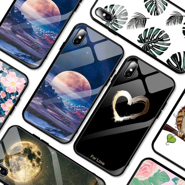 

чехол для iphone xs max хг 6 6s 7 8 плюс телефон дела clear закаленное стекло шаблон обложка для iphone 11 12 jllbua dhzlstore