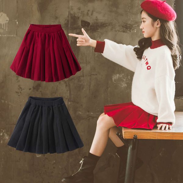 

girls' pleated autumn and winter drs foreign sle 2020 new little girl versatile children's skirt, Blue