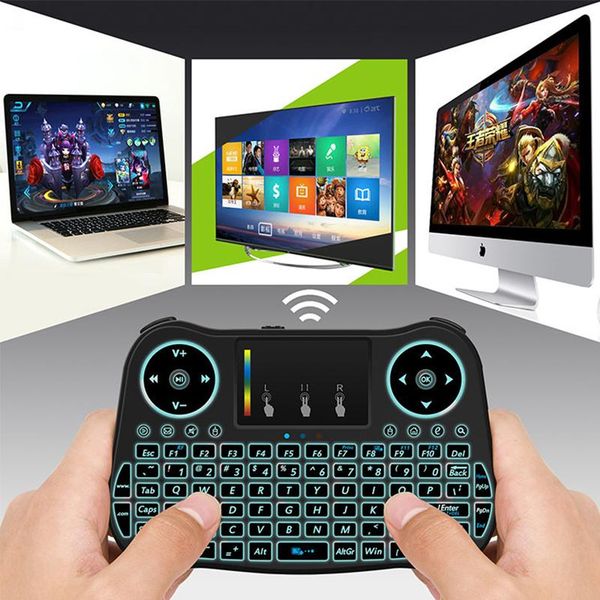 

blacklight 2.4ghz rf portable mini wireless keyboard english version with touchpad mouse for smart tv raspberry pi 3 mini pc
