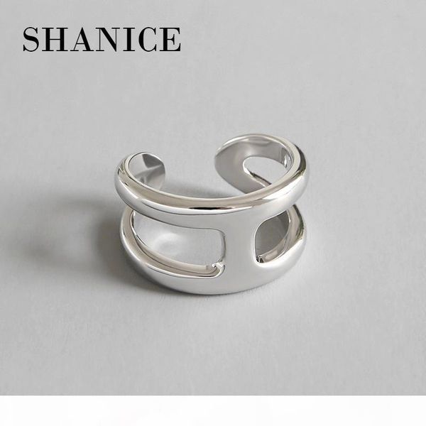 

shanice 925 silver cross ring anillos jewelry vintage ins simple letter h girlfriend gift cincin haut femme rings for women, Slivery;golden