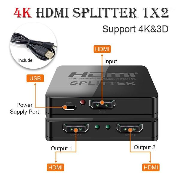 

splitter 1 in 2 out 1080p 4k 1x2 hdcp stripper 3d splitter power signal 4k for hdtv dvd ps3 xbox1