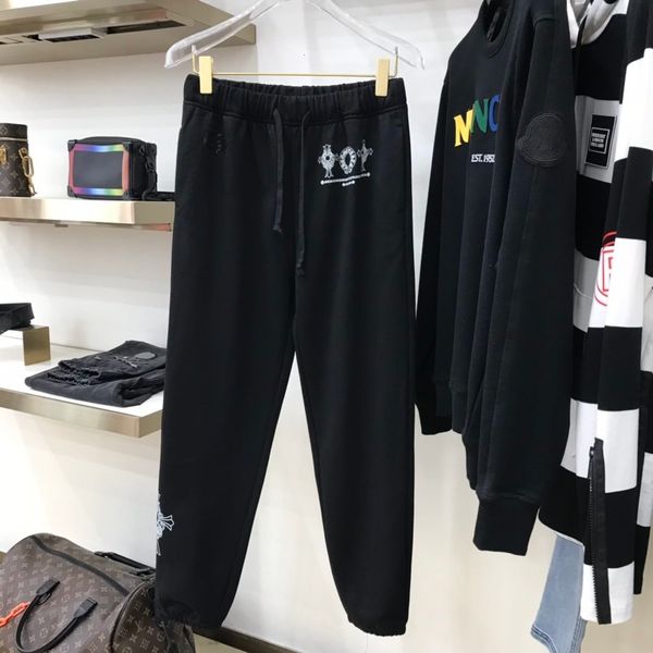 

crisin classic close horseshoe cross print повседневная штаны, Black