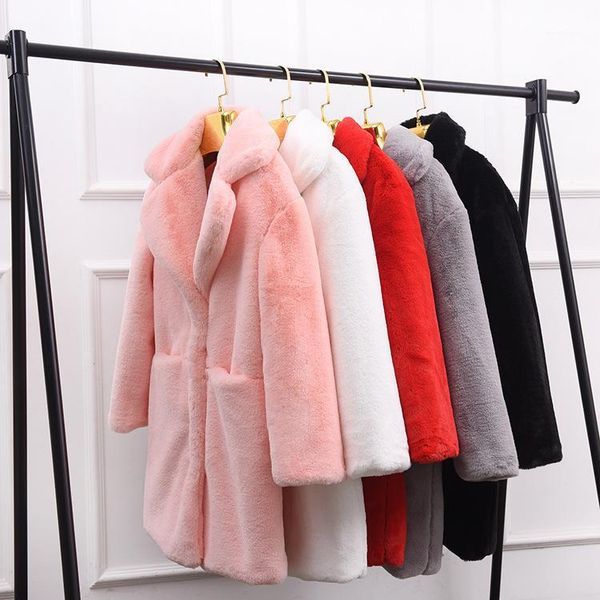 

9045 fashion women winter clothes female faux fur coat high imitation overcoat women furry clothes1, Black