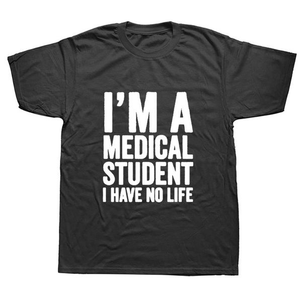 

i'm a student i have no life funny gift mens t-shirt fashion short sleeve o neck casual t shirt, White;black