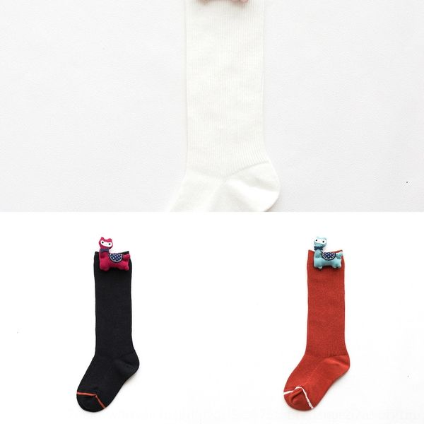 

9sa1k stockings cartoon cute doll 2-7 years combed children's long socks old cotton doll stockings children's stockingsnew base so, Black