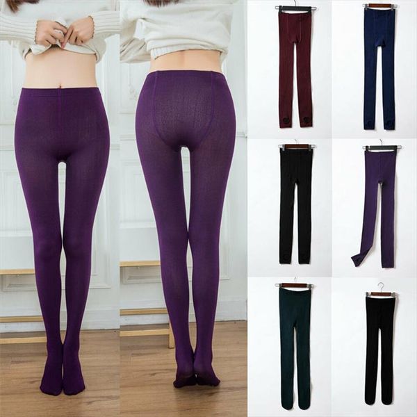 

new connecting trample feet leggings women winter skinny leggings thick warm soft fleece lined thermal stretchy 3fs, Black