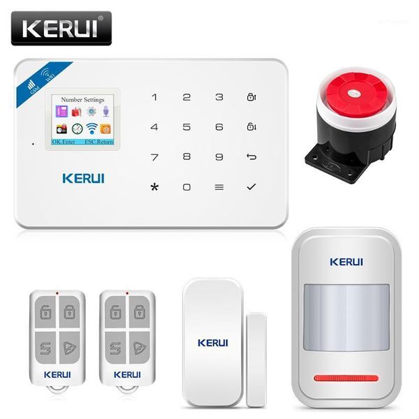 

alarm systems kerui home security system w18 gsm wifi connection mobile app receiving color screen wireless burglar kit1