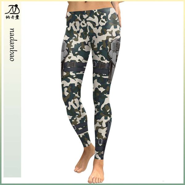 

digital 2020 new camouflage elastic tights printing leggings kdk1803, Black