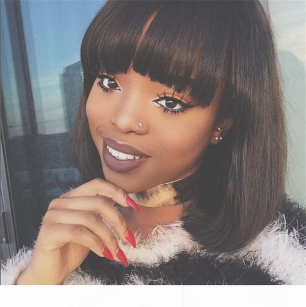 

no bad smell european and american wig female black short straight wig bobo head wig headgear chemical fiber high temperature silk afric