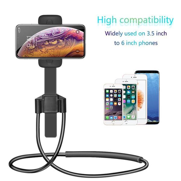 

flexible mobile hanging neck lazy necklace bracket bed 360 degree phone holder stand iphone xiaomi for laptop