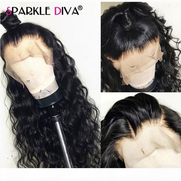 

loose wave 360 lace frontal wig pre plucked with baby hair 150% brazilian lace wig remy natural human hair wigs for black women, Black;brown