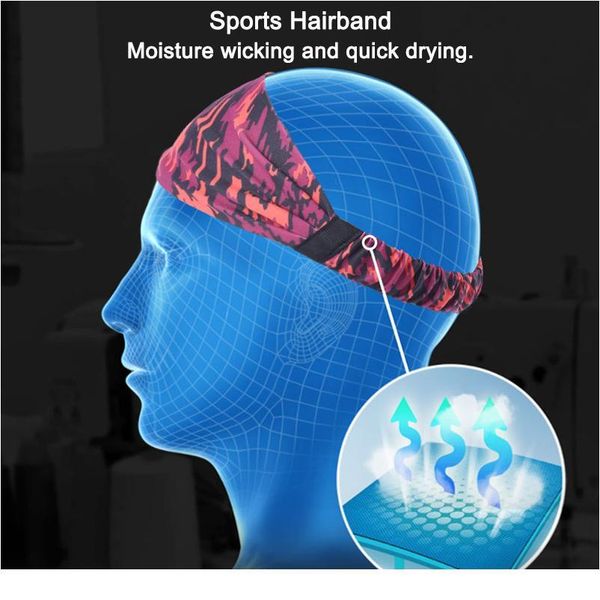 

men sweatband women running sports headband fitness wide snood popular stretchy yoga hairband 1pc quick-dry sal jlleam