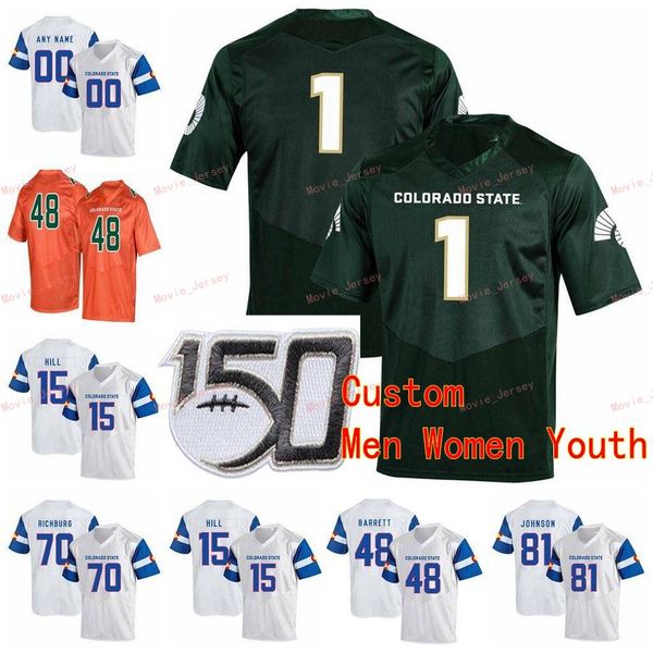 

custom colorado state college football jerseys 1 dalyn dawkins k.j. carta-samuels 11 preston williams ryan stonehouse men women kid stitched, Black
