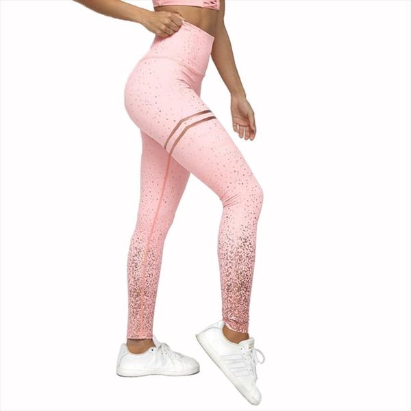 

ale women pink rosed gold print leggings high waist women sportwear clothes black fitness leggins slim pants