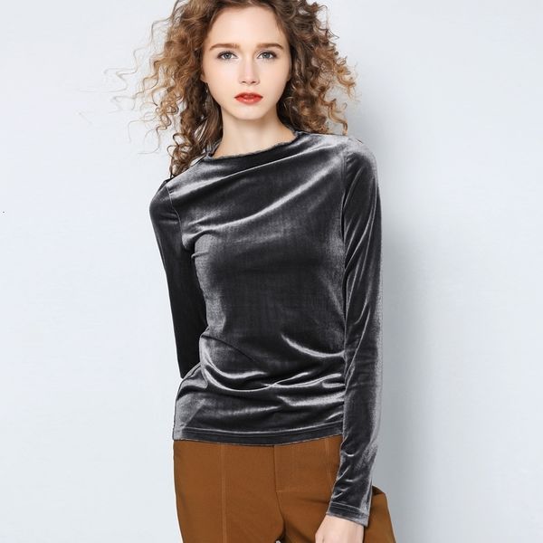 

2021 new arrivals spring women blouse long sleeve vintage veet blusas female fashion turtleneck casual shirts 0c24, White