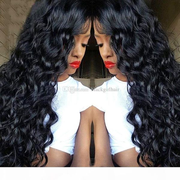 

glueless полный парик шнурка pre щипковых бразильский девы волос глубокая волна фронта шнурка человеческих волос парики для чернокожих женщи, Black;brown