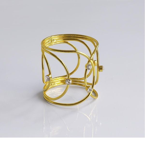 

6/10/12pcs silver gold color diamond hollow carving napkin holder napkin rings for wedding party banquet table dinn qylfjm