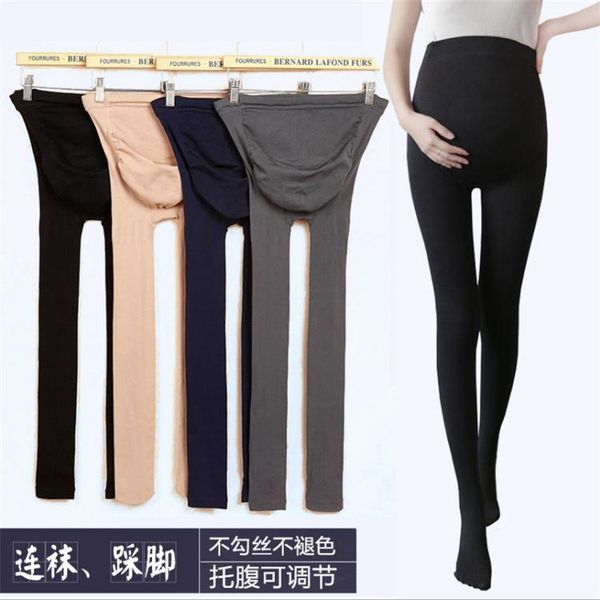 

pregnant women silk stockings autumn leggings velvet pregnant women pants slimming skinny pants elasticity panty-hose, White