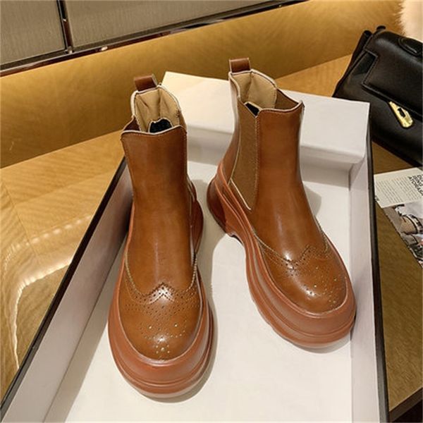

spring 2021 new fall fashion women's zip leather short hidden thick boots shoes idcw, Black