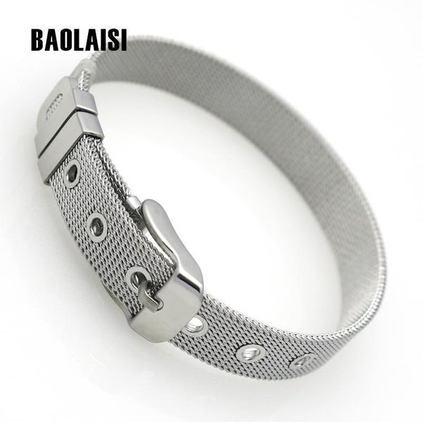 

charm bracelets baolaisi classic fashion jewelry bangles stainless steel wristband bracelet for women wholesale 2021, Golden;silver