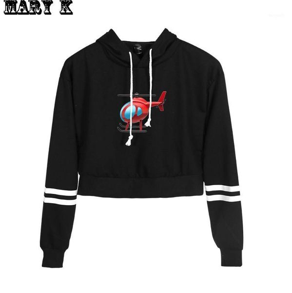 

new 2020 tony lopez merch elicopter hoodies crop women print the house hoodie sweatshirt girl tracksuit1, Black