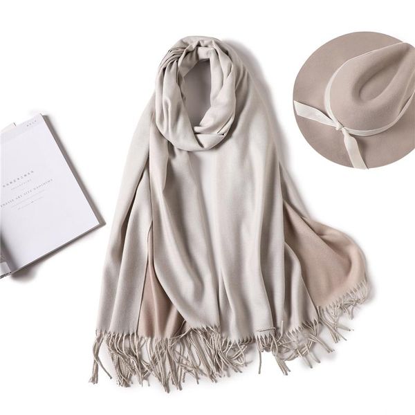 

2020 winter scarf double side women's scarves fashion warm and soft cashmere scarf lady shawls pashmina foulard tassel wmtjza, Blue;gray