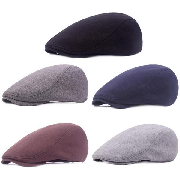 

berets 2021 winter cotton beret hats men flat for american sboy style european cap hat painter v9p8, Blue;gray