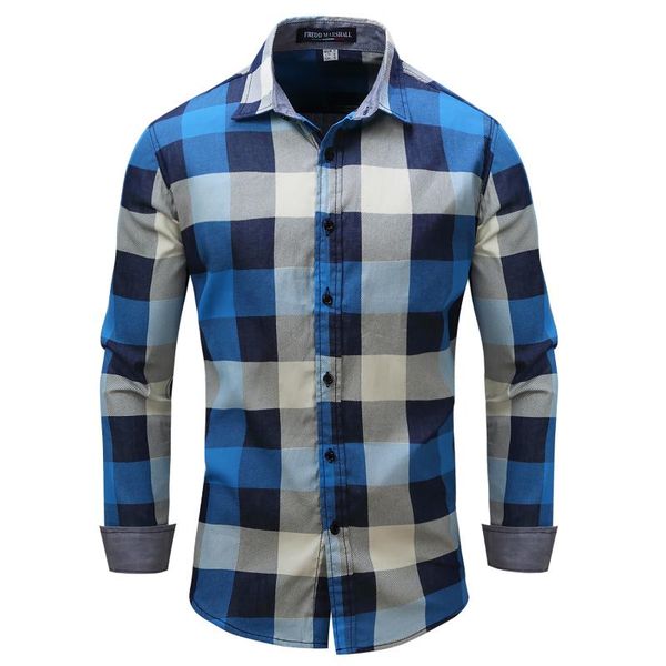 

men's casual shirts lluien 2021 fashion mens dress long sleeve button up shirt 100% cotton business men clothing, White;black