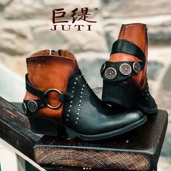 

boots 35-43 large women's leather 2021 autumn and winter1, Black