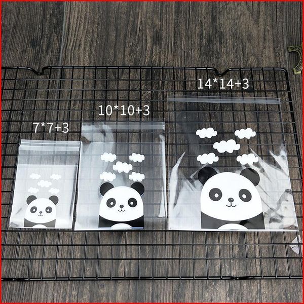 

100pcs cute cartoon panda gifts bags cookie packaging plastic bags for biscuits candy cake package gift bag