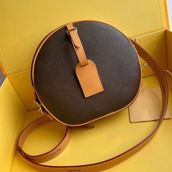

m43514 luxurys bag petite boite chapeau handbag purse original cowhide trim canvas designers shoulder bags crossbody messenger
