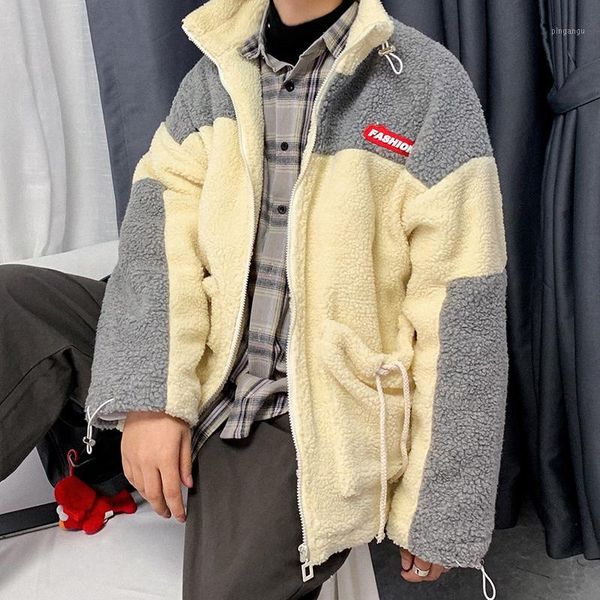 

2019 winter korean version of europe and the new thickening lapel loose stitching wool liner woolen coat1, Black
