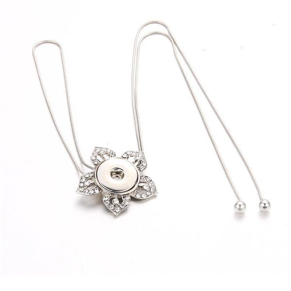 

rhinestone flower snap button necklace snap jewelry snap buttons christmas pendant necklaces button charm jewelry fit 1 bbyids, Silver