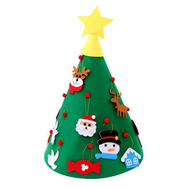 

christmas decorations mini diy tree felt cloth kids leisure puzzle toys festival deskornaments for home year gifts