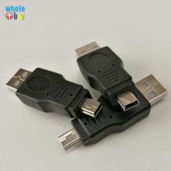 

1000pcs/lot usb 2.0 male to mini usb 5pin male connector adapter for mp3 camera car aux flash disk card reader keybaord mouse