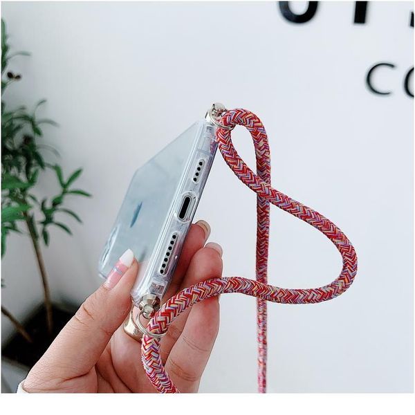 

for iphone 11 case necklace lanyard shoulder rope cord clear soft tpu phone cover for iphone xr 11 pro ma qylmcq