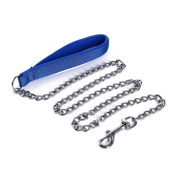 

bite proof heavy duty chain dog leash pet metal lead handle trigger hook pet training collar leash necklace dog product
