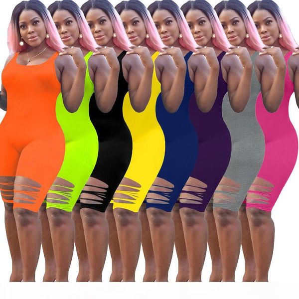 

women jumpsuits rompers hole pants sleeveless bodysuit zipper elegant shorts pleated women onesies, Black;gray