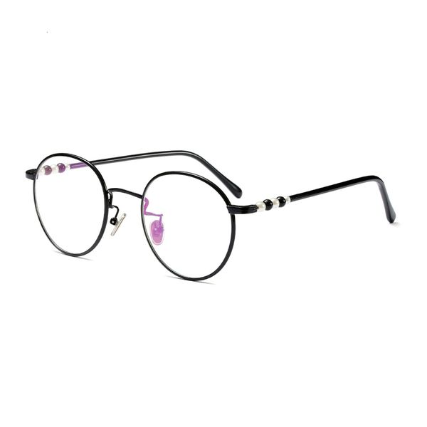 

2021 new pearl round metal eyeglasses frames retro eye classic fashionable designer womens eyewear clear glass 1718107-fdy ftv2, Silver