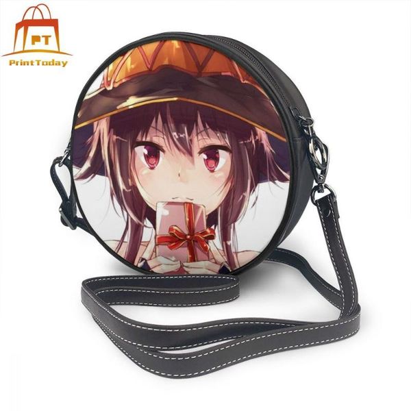 

konosuba плечо сумки megumin кожаной сумка высокого качества подростка женщина сумка pattern ультрамодных женская улица crossbody круглого к