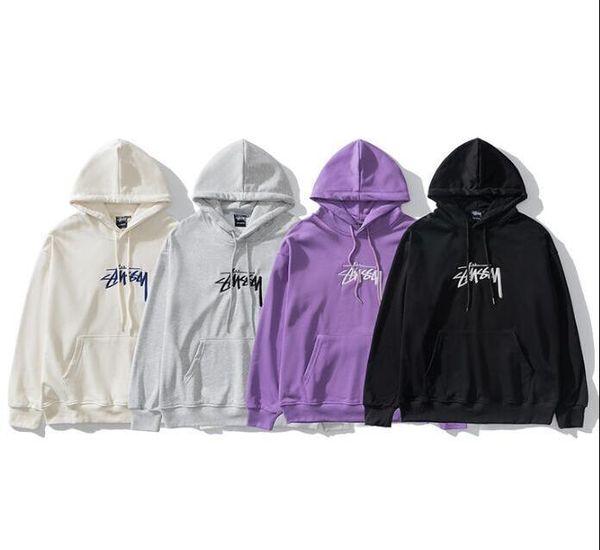 

2021s pure cotton stussy hoodies men women hoodies luxury leisure fashion mens hoodie jacket, Black