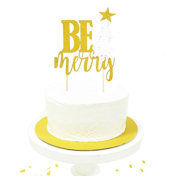 

3 наборы яркия be merry christmas tree cake toppers xmas украшение партии
